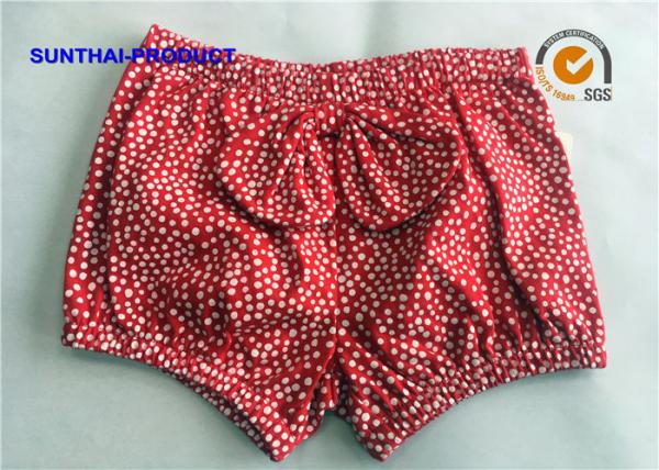 Quality White Dots Printed Baby Girl Jogger Pants , Size Customized Infant Girl Shorts for sale