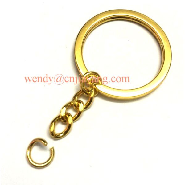 Vaiour types gold color and silver color metal split ring with chains link