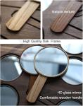 Customized Wholesale Wooden Handheld Makeup Mirror with Personalized Design,