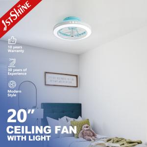 Wholesale 20 Inch Blue ABS Blades Low Profile Ceiling Fan with Remote Control and Metal Lamp Body from china suppliers