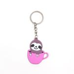 Hot Sale Product Custom LoGO 2D Animal Shape Bear Silicone Key Ring Rubber Pvc