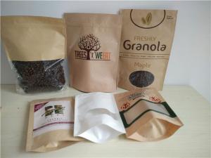 Wholesale Coffee / tea kraft stand up pouches with window , 250g 500g paper pouch packaging Tin tie from china suppliers