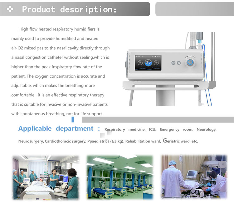 HFNC series hospital high flow nasal cannula oxygen therapy medical device high flow heated respiratory humidifier