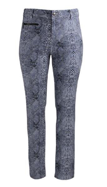 Snake Printed Ladies Slim Fit Trousers With Belt Loop And Pockets For Spring /