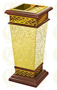 China Restaurant Room Service Equipments , GPX-182 Wood Dustbin With Diamond Simulation on sale