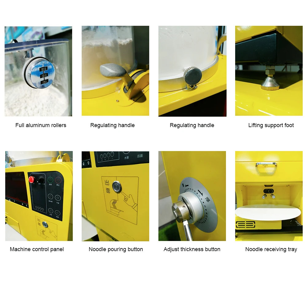 Yellow 304 Stainless Steel Full Automatic Noodle Maker Commercial Wooden Case Packing