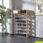 NC Painting MDF Wooden Storage Shelf 7 Layers 140cm Height For Saving Space