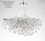 Silver Plated Branched Acrylic Chandeliers With Water Pearls