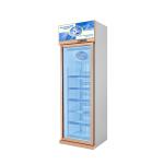 Movable 2 Glass Door Beverage Showcase With Heating Fuse Defrost System Upright