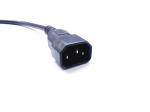 High quality 3pin C14 black extension power cord without stopper 0.5m-10m copper