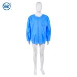 Cheap Disposable dental non-woven lab gown hospital long sleeve short coat for