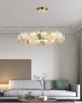 Modern chandelier lighting smoke gray glass round hanging lamp house lights(WH