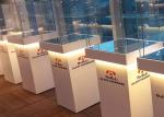 Elegant Wooden Glass Display Cabinets Pre - Assembled Structure With LED