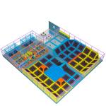 Sponge Middle Soft Indoor Playground Chrome plated Trampoline anti mildew