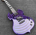 High quality shaped electric guitar purple paint circle black veneer rosewood