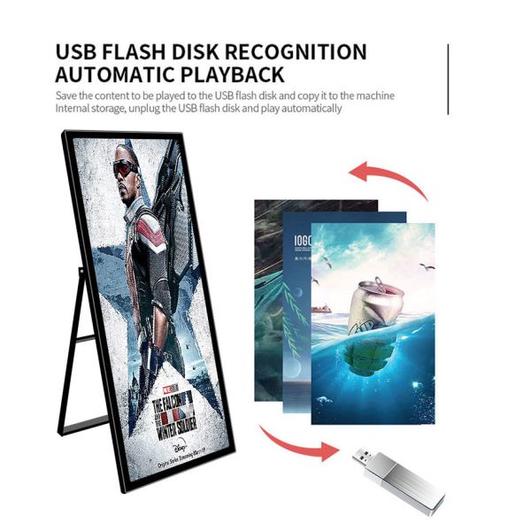 43Inch Portable LCD Digital Signage for Restaurant Retail LCD Poster Advertising Display
