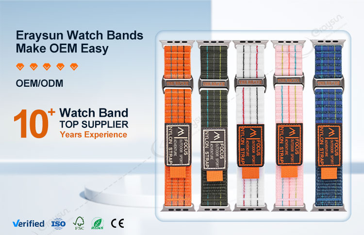 Eraysun Quick Release Two Colors Nylon SHK Strap Fashion Smart Watch Band Accessories for Garmin Fenix7 22mm 26mm