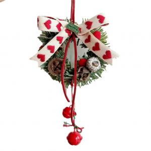 China 10cm Mini Silk Fake Flower Wreath Garland Christmas Decoration Window Pendant on sale