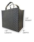 Lightweight Black Recycled Shopping Bag Personalized Foldable 12*13*5 Inches