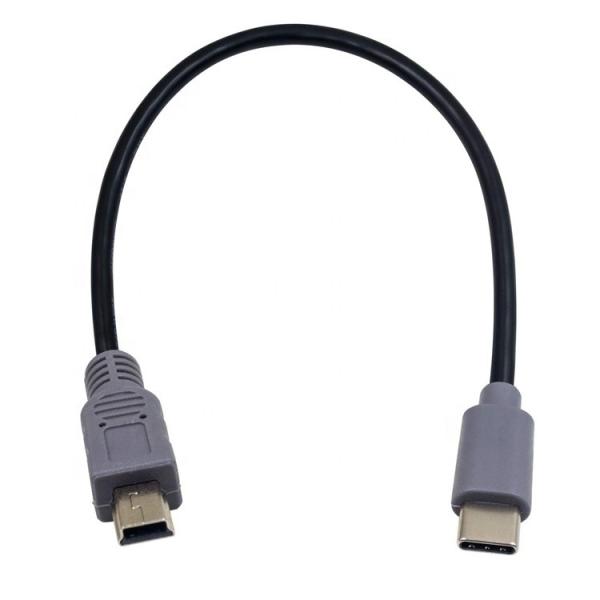 Quality Data Charging USB Type C to Mini 5 Pin USB OTG Adapter Cable for Camera Phone Video for sale