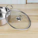 24cm Hot Pot Cookware Soup Stock SS201 Cooking Pot With Glass Lid