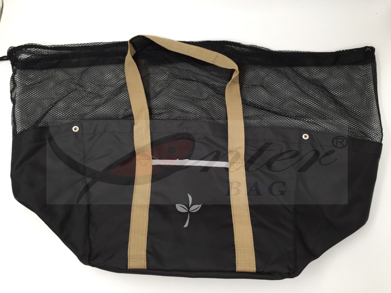 Black 420D Polyester Reusable Folding Shopping Bags For Supermarket Shopping