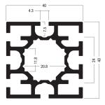 S208 Maxima System Square Extrusion40mm 8 grooves,Aluminium profile For