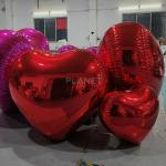 Double Layer Reflective PVC Giant Inflatable Heart For Decoration