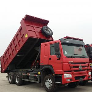 China Sinotruk Heavy Duty 6 Wheel Dump Truck Horsepower 251-350hp Red Color on sale