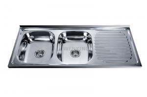 China WenYing Supply Bolivia modular kitchen Double Bowl Single Drainboard Stainless Steel Sink on sale