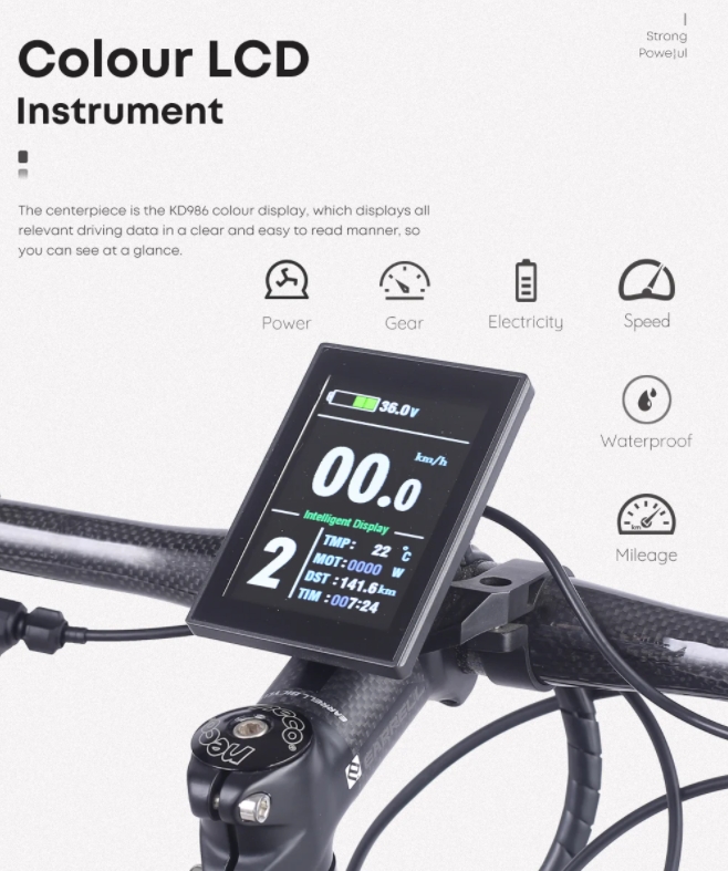30 - 50Nm Torque Carbon Fibre Electric Mountain Bike With 250W Rear Hub Motor 27 Speed