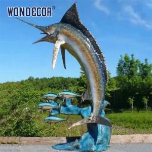Wholesale Interesting outdoor garden decoration with large bronze sailfish sculptures from china suppliers