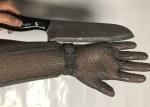 19cm Extended Cuff Chain Mail Stainless Steel Mesh Gloves For Slaughtering