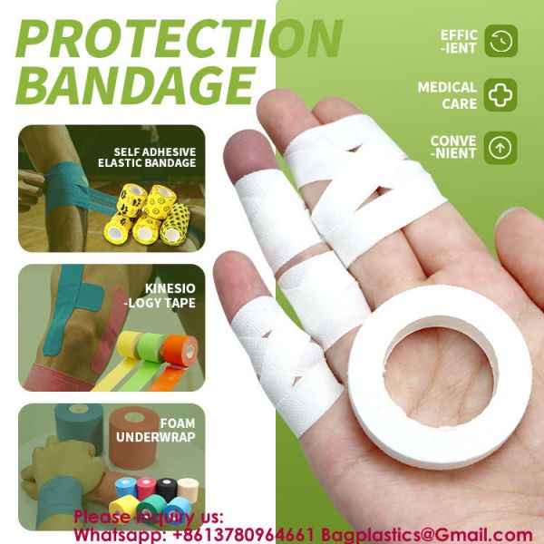 Bandage Self-Adhesive Athletic Wrap Tape Print Custom Breathable Eco-Friendly Gym & Hook Grip Tape - Thumb Cross Training, Weightlifting, Gymnastics