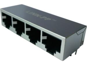 Wholesale RJ45 1x4 Magnetic XFATM2GA-COMBO4-2S Multi-port Ethernet Connector 10/100BT from china suppliers
