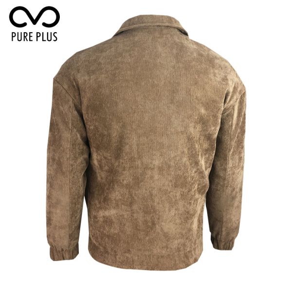 Mens Brown Corduroy Jacket Keep Warm Anti Microbial 85% Polyester Shell