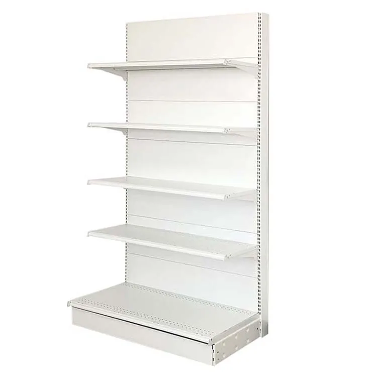 Factory Custom Size Color logo white supermarket convenience store display rack detachable gondola rack