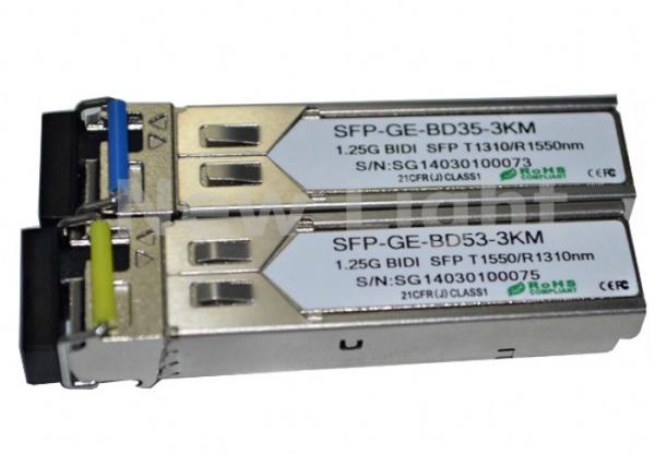 High Performance Gigabit Ethernet Transceiver , 1.25G BiDi SFP Single Mode
