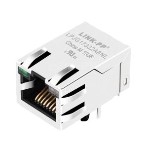 Wholesale Belfuse SI-51009-F Compatible LINK-PP LPJG17332A8NL 100/1000 Base-T Tab Up Green/Yellow&amp;Green Led Single Port 10P8C RJ45 Networking Connector from china suppliers