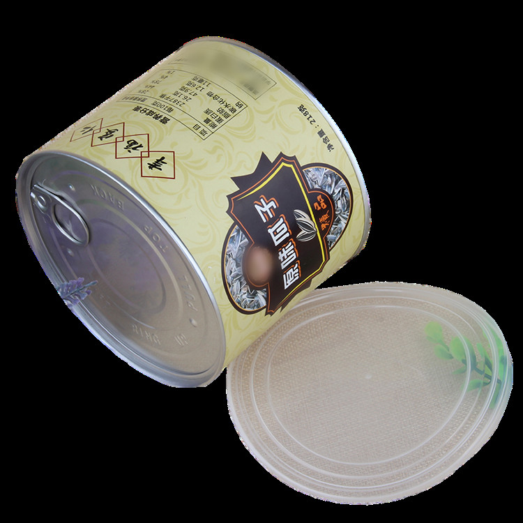 Customized Printed Logo Cardboard Kraft Paper Tube For Sunflower Seeds Nut Food Packaging