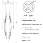 Modern Led Crystal Chandelier For Staircase Lobby Mall Villa Gold loft hanging