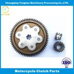 CNC Steel Silver Motorcycle Clutch Gear , Scooter Clutch Parts For 67T-17T