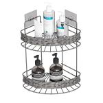 2 Tiers No Drilling Wall Mounted Bathroom Storage Rack WOVEN BASKET IRON WIRE
