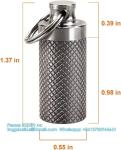 Keychain Pill Holder (5 Pack), Aluminum Waterproof Portable Small Travel