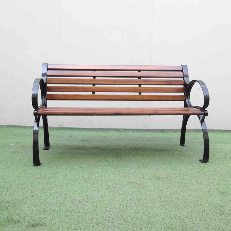 Haoyida wood outdoor bench cast iron garden bench feet