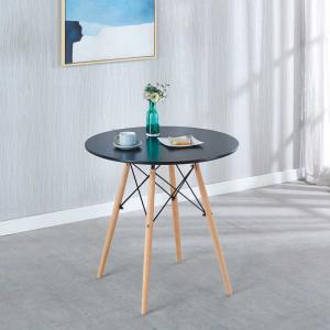 Wholesale 24.25Ibs MDF Dining Table Black Simple Round Dining Table 28.74In Height from china suppliers