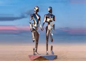 Wholesale Large Landscape Decorative Polished Stainless Steel Lover Sculptures from china suppliers