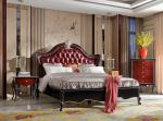 European style Classic design furniture of Leather headboard Bed used Beech wood