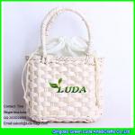 LDYP-026 drawstring closure straw handbag natural kdis handbag handmade straw