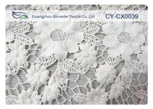 Wholesale 100% Nylon Jacquard Lace Fabric with White / Green / Blue Color CY-CX0039 from china suppliers